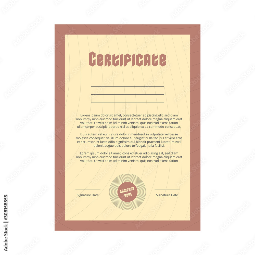 Obraz premium Certificate. Template with the frame and seal.