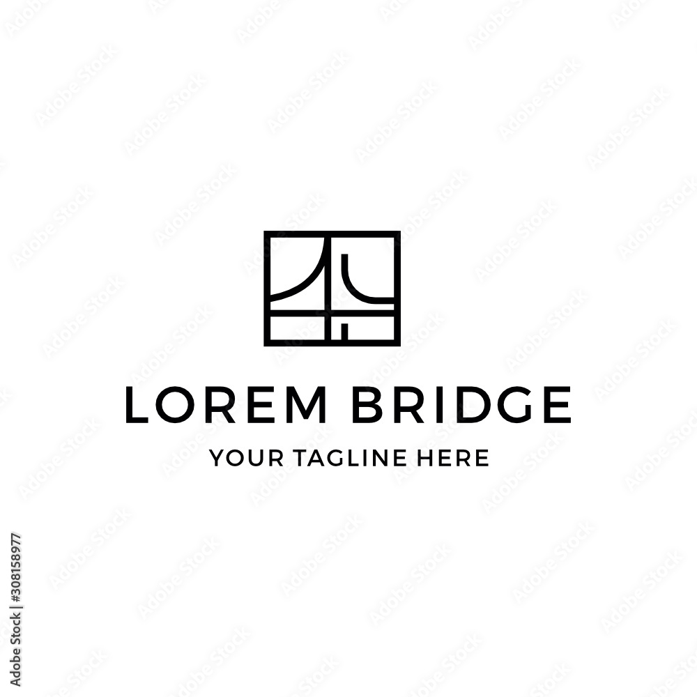 Bridge logo inspiration vector icon illustration custom logo design vector Bridge logo inspiration vector icon illustration custom logo design vector