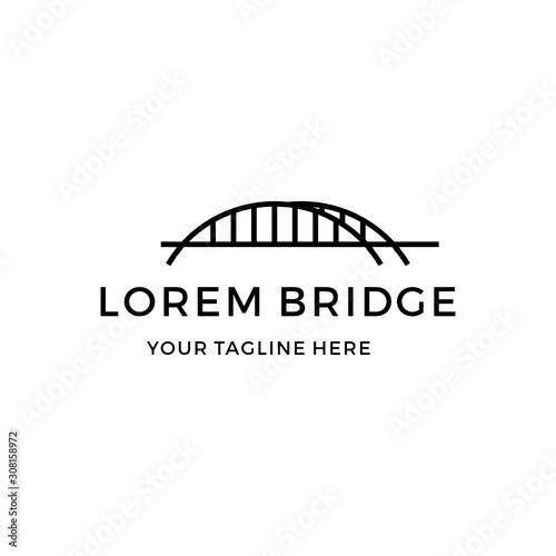 Bridge logo design inspiration vector icon illustration custom logo design vector