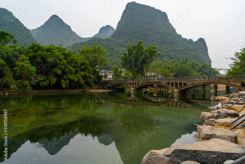 Xingping City Li river Bridge in the south of China 