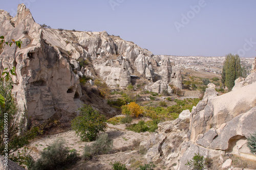 A view of the city of Goreme in the evening, Turkey.