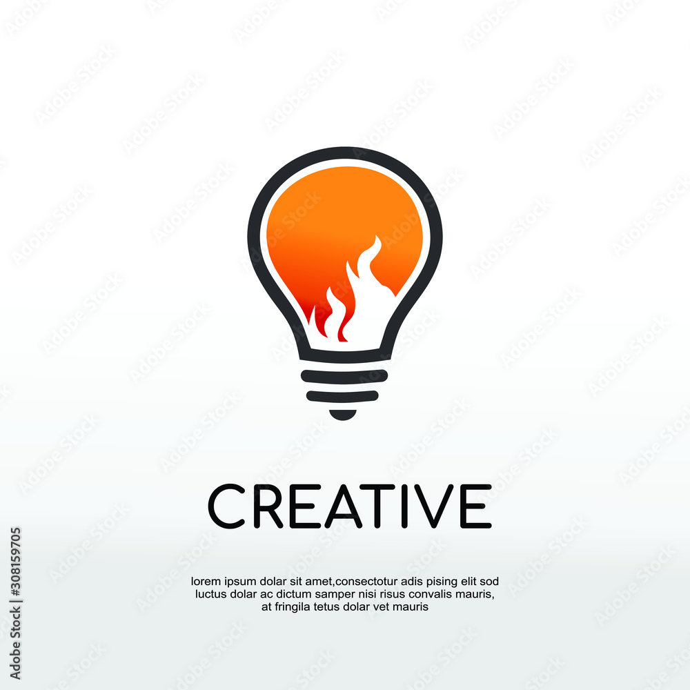 Spirit Inspire logo designs concept, Fire Bulb Logo designs concept vector. Spirit Inspire logo designs concept, Fire Bulb Logo designs concept vector.