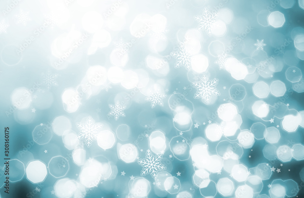 Christmas blurred background decorated with bokeh lights and snowflakes. For the computer screen image beautiful Christmas blurred background decorated with bokeh lights and snowflakes. For the computer screen image beautiful