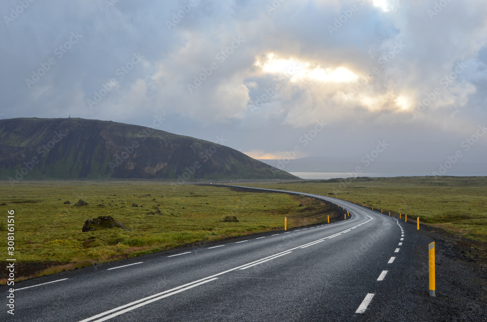 Naklejka premium Route 1 North Iceland Hringvegur
