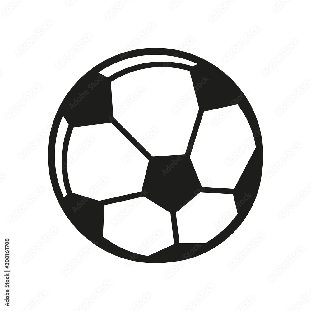 Soccer Ball icon vector Flat vector illustration in black on white background Soccer Ball icon vector Flat vector illustration in black on white background