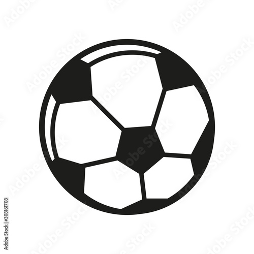 Soccer Ball icon vector Flat vector illustration in black on white background