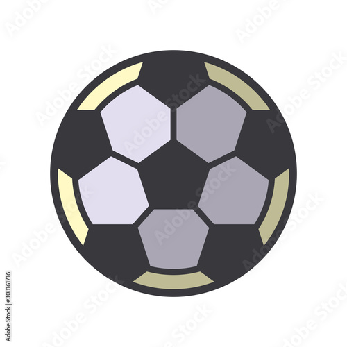 Soccer Ball icon vector Flat vector illustration in black on white background © Deni