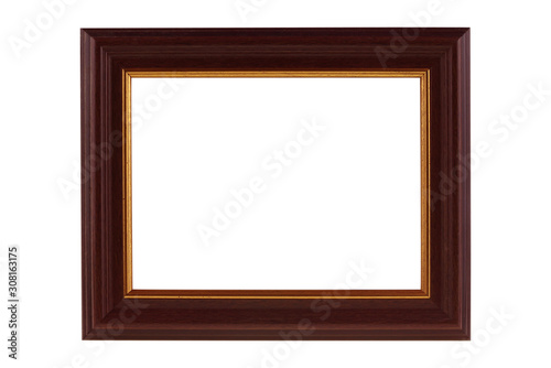 Classic wood frame isolated on white background. clipping path.