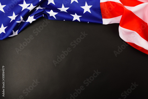 Fotografia Martin luther king day, flat lay top view, American flag democracy