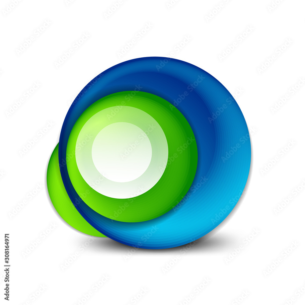 Vector swirl circle banner, 3d style abstract sphere or round shape icon or background templates. Vector Illustration For Wallpaper, Banner, Background, Card, Book Illustration, landing page