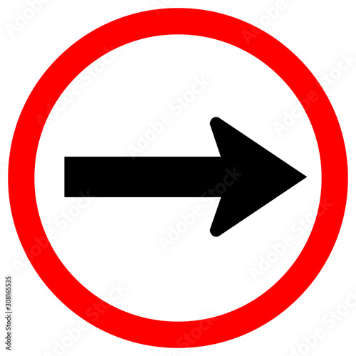 Free Download Go Right By The Arrows Traffic Road Sign,Vector Illustration, Isolate On White Background Label. EPS10 - GFXLoad