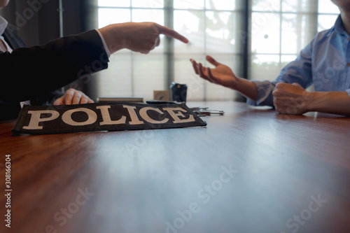 The police conducted an investigation. Inquiring about the violation of state laws Arrest the culprit offender Handcuffing