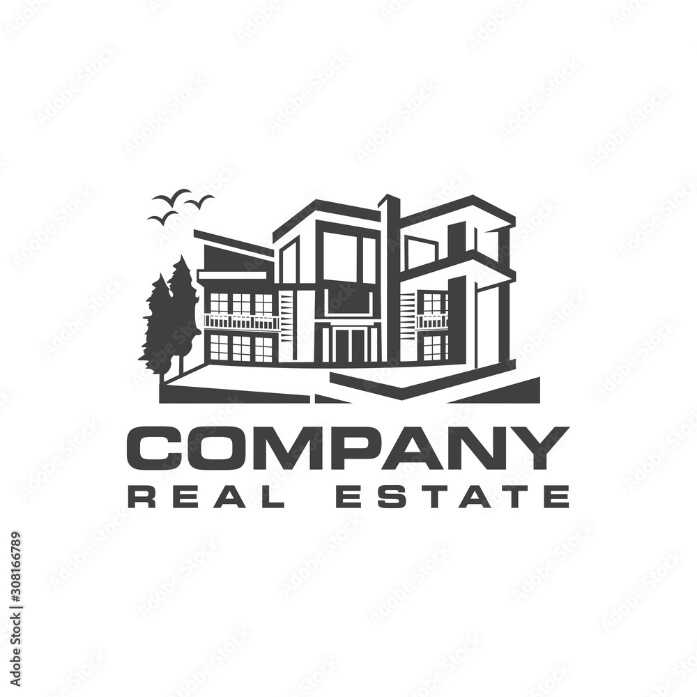 Real Estate Logo. Modern home Logo