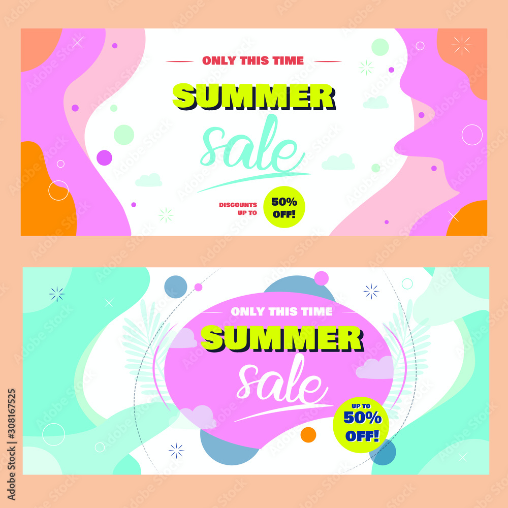 summer sale banner. flat design illustration