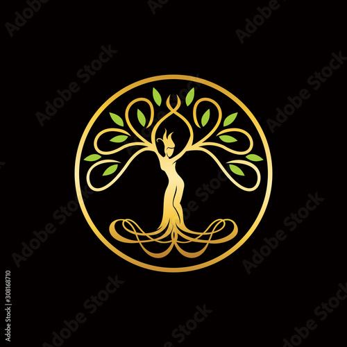 Fotografie, Tablou The Goddes Tree Logo, Nature Logo