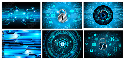 Blue cyber circuit future technology concept background