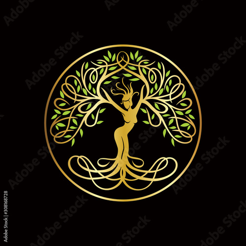 Slika na platnu The Goddes Tree Logo, Nature Logo