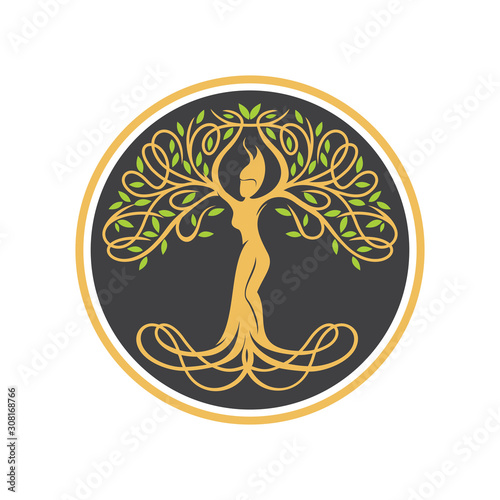 The Goddes Tree Logo, Nature Logo