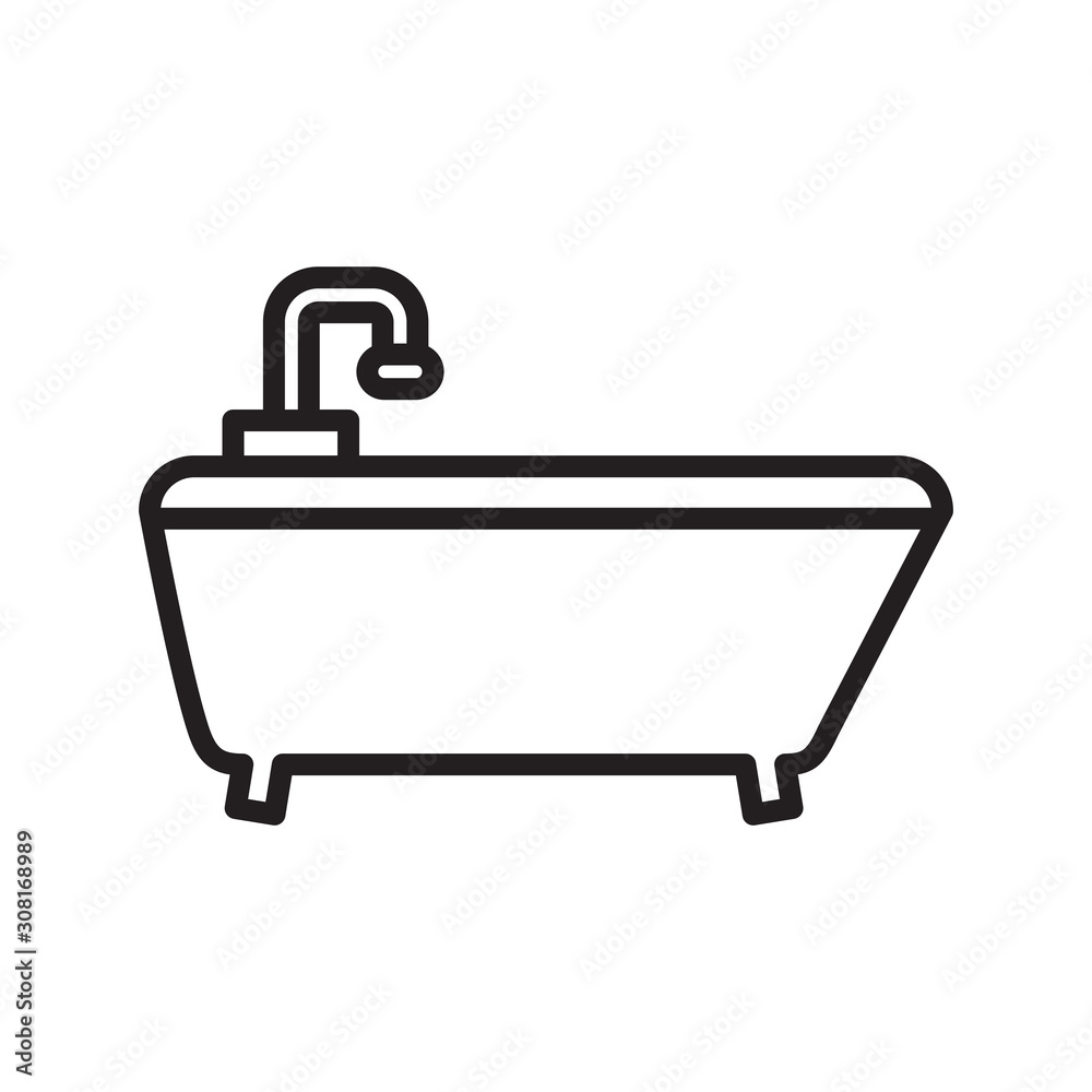 Bath tube icon vector simple design Bath tube icon vector simple design