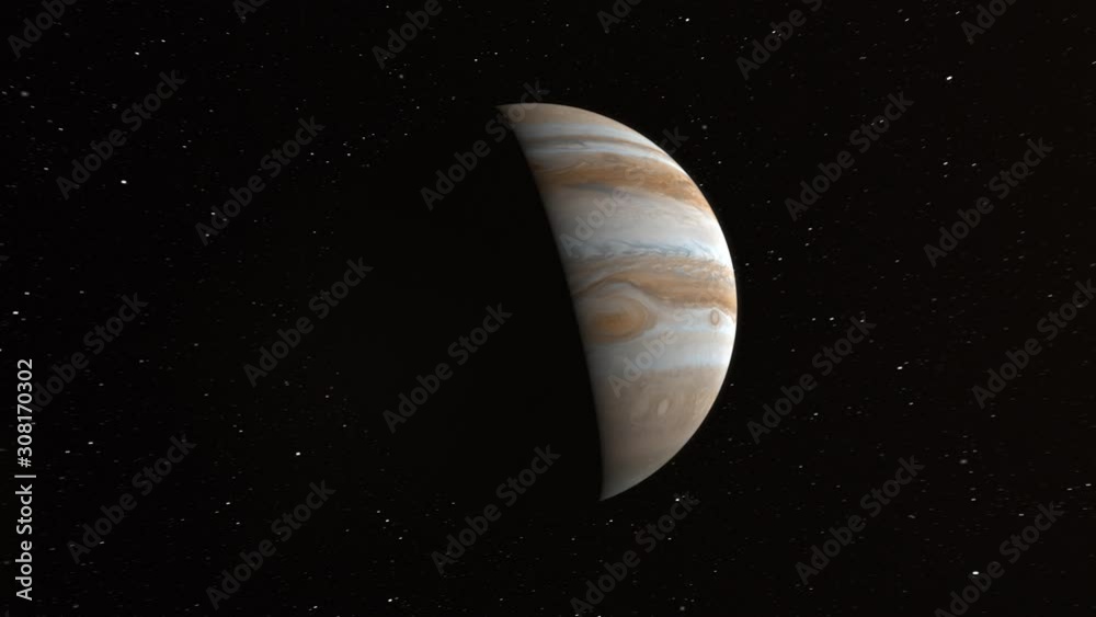 Realistic CGI Jupiter Distant Full Orbit.