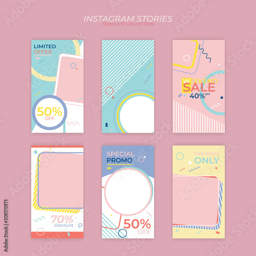 Graphic design online template for social media content on website or application in color vector file