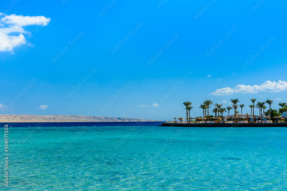 Panoramic view on a Red sea. Summer vacation