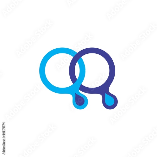 QQ letter with water drop logo