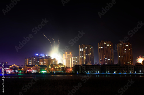 Wallpaper Mural Night scenery of waterfront cities Torontodigital.ca