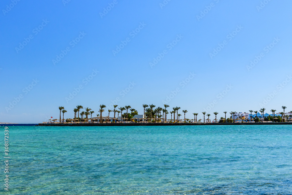 Panoramic view on a Red sea. Summer vacation