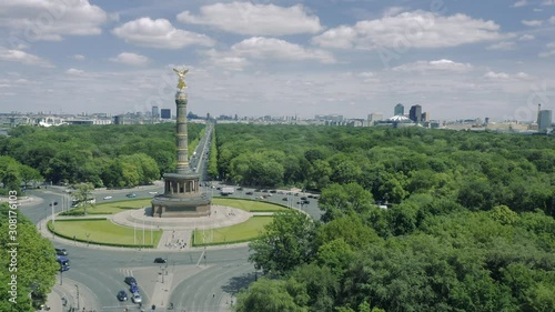 Berlin. Victory Column. Siegessäule. Aerial view. Germany (Summer 2019, Original 4K) photo