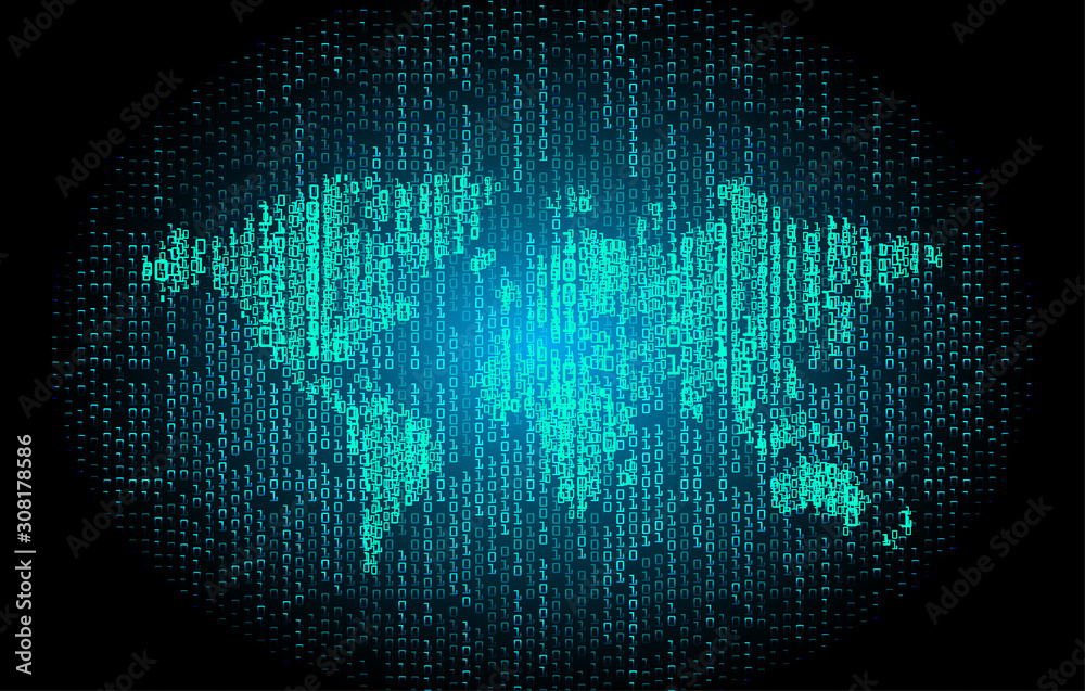 red green Blue world binary cyber circuit future technology concept background red green Blue world binary cyber circuit future technology concept background