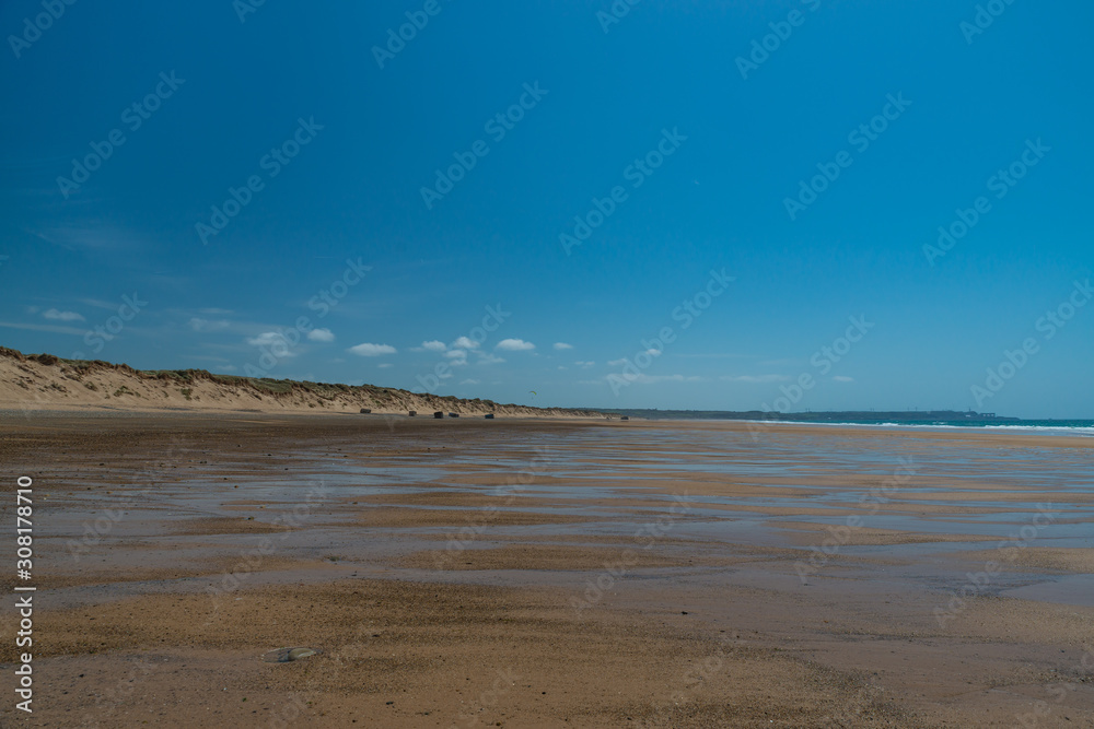 The beach of Biville sur mer, Normandy, France