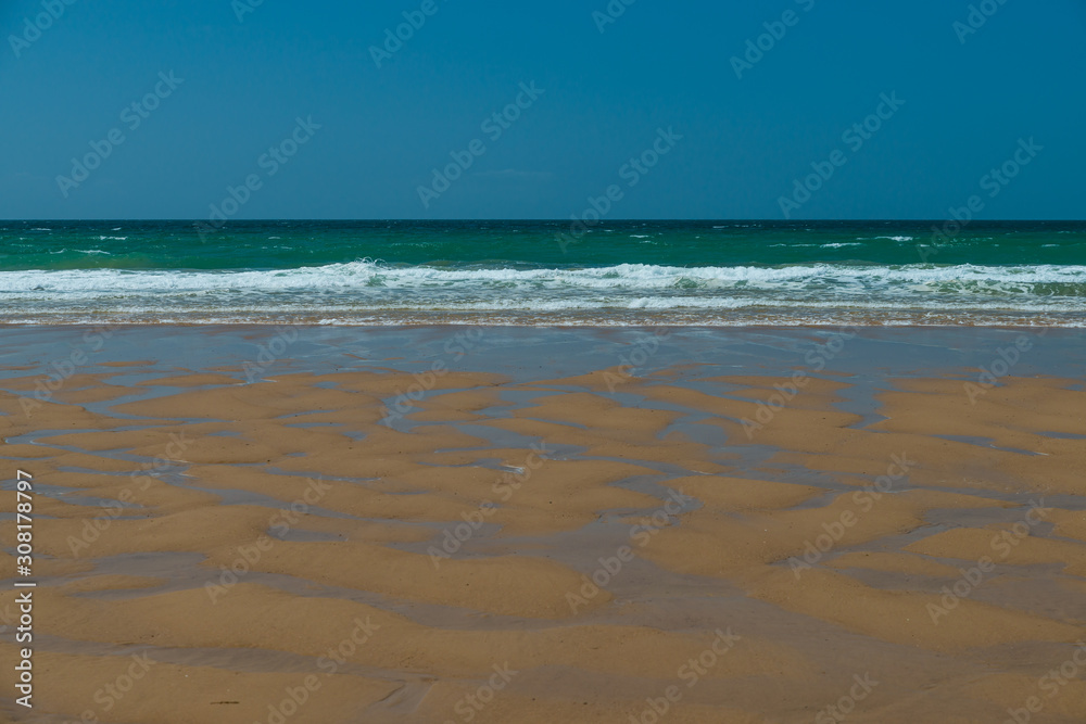 Fototapeta premium The beach of Biville sur mer, Normandy, France