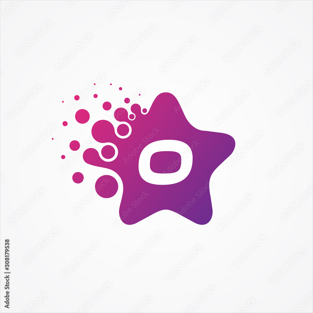 Vector stars pixel for technology symbol letter O design minimalist Vector stars pixel for technology symbol letter O design minimalist