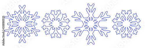 Set of snowflakes, vector illustration