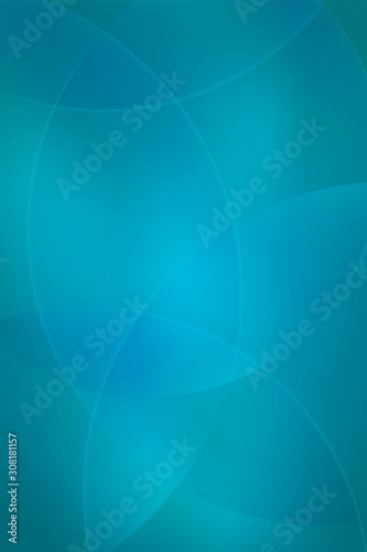 Abstract background of turquoise circles or balls similar to flickering lights in defocus. The composition gradient shapes