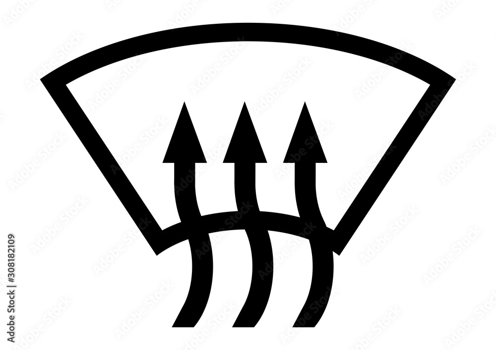 gz616 GrafikZeichnung german Einfach Frontscheibenheizung Symbol