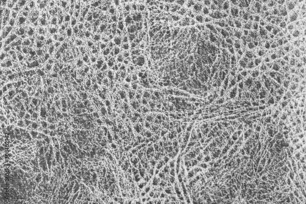 White natural leather texture with a pattern. Real grey animal skin background texture.