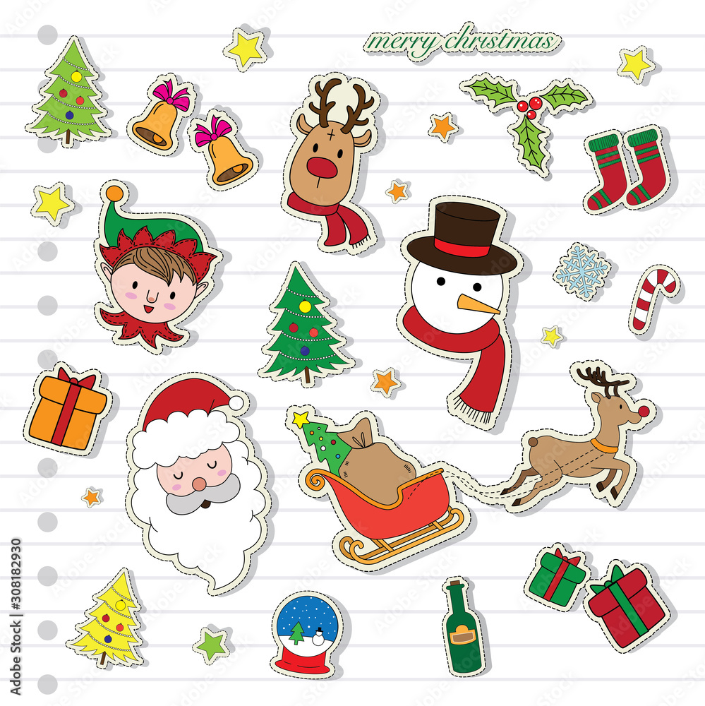Fototapeta premium vector Merry Christmas icon set