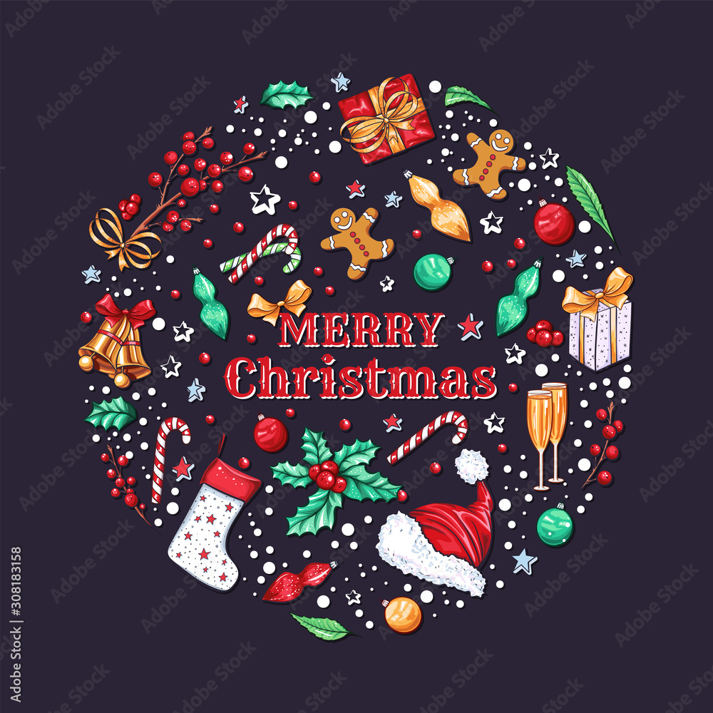 Merry Christmas banner vector template. Winter holiday social In Merry Christmas Banner Template Merry Christmas banner vector template. Winter holiday social In Merry Christmas Banner Template