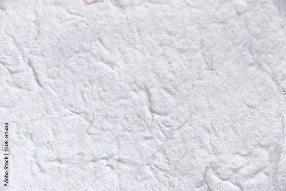Obraz premium Paper white surface or mulberry paper abstract top view isolated on light wrinkle crumpled blank grey background