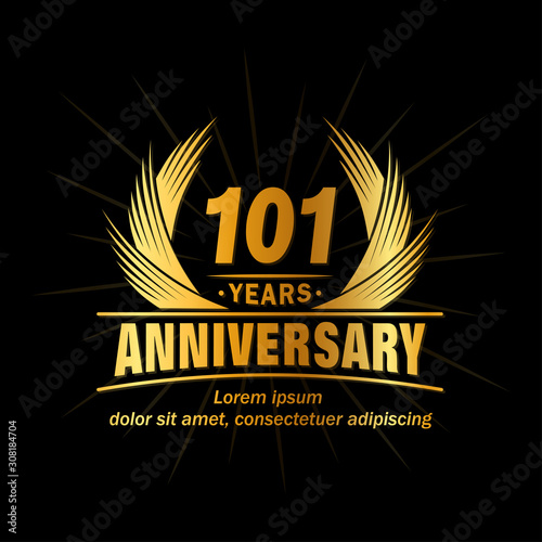 101 years logo design template. Anniversary vector and illustration template.