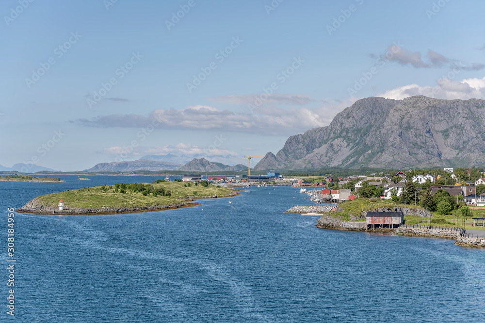 shore village cityscape, Bronnoysund, Norway