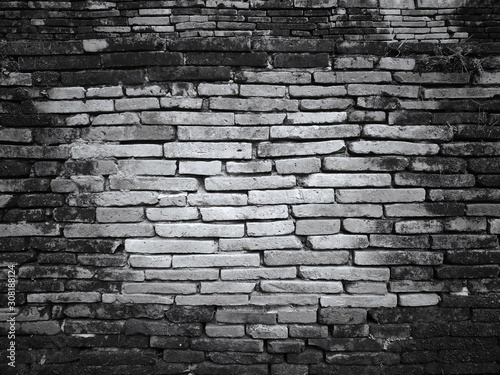 Old vintage retro style bricks wall for brick background and texture. 