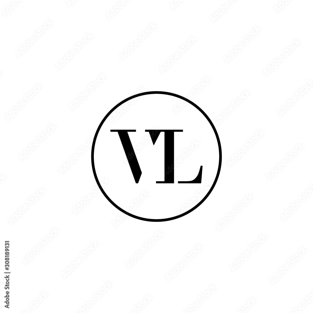 Letter VL initial monogram logo design, wedding, fashion, make up logo  template Stock Vector