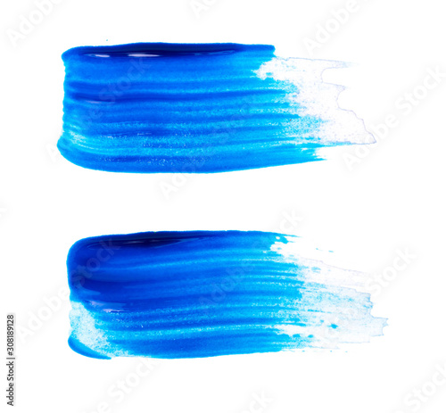 watercolor blue textured strokes isolated