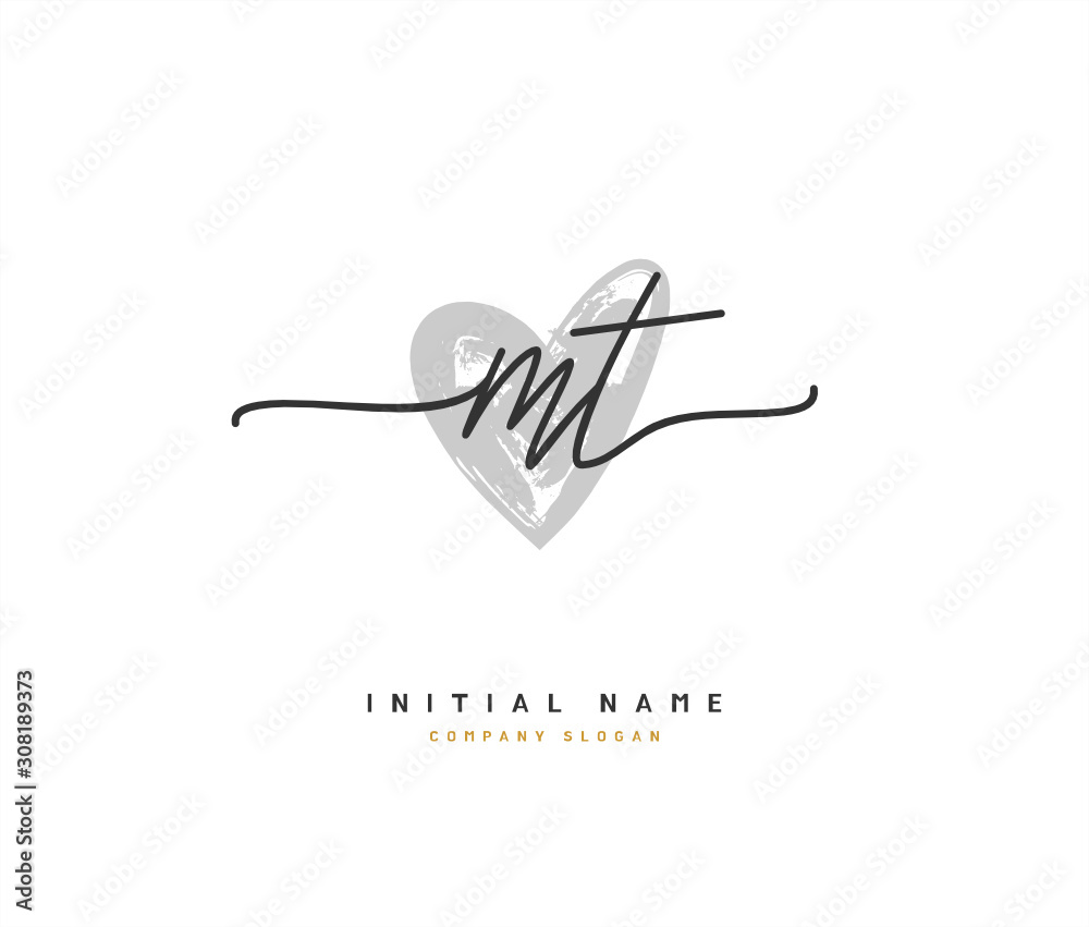 M T MT Beauty vector initial logo, handwriting logo of initial signature, wedding, fashion, jewerly, boutique, floral and botanical with creative template for any company or business. M T MT Beauty vector initial logo, handwriting logo of initial signature, wedding, fashion, jewerly, boutique, floral and botanical with creative template for any company or business.