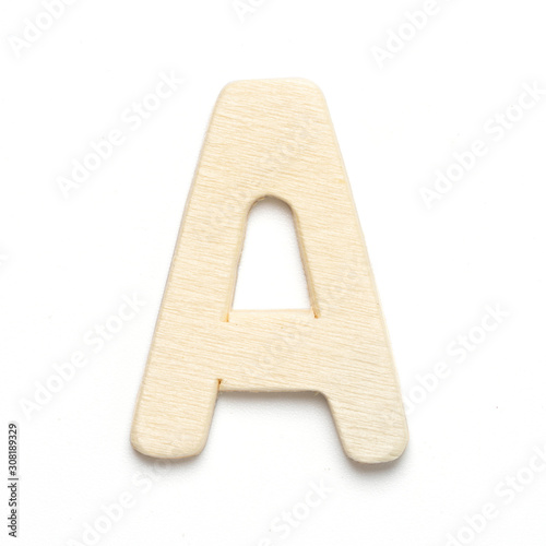 A wooden font letter isolate