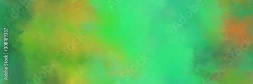 textured background. vintage abstract painted background with medium sea green, peru and yellow green colors and space for text or image. can be used as header or banner