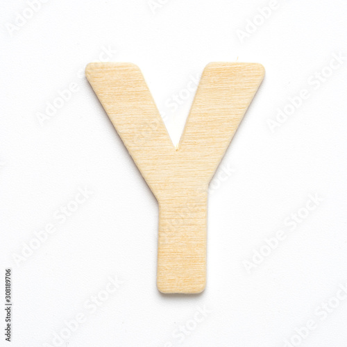 Y wooden font letter isolate